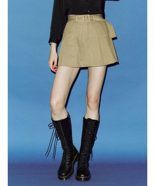 jouetie（ジュエティ）の「タックミニスカパン（その他パンツ・レディース・ブラック/ベージュ/パープル/グレー/インディゴブルー/レッド・MEDIUM）」の4枚目の写真