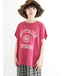 Samansa Mos2 | スラブ天竺後ろリボンカレッジTシャツ(Tシャツ/カットソー)