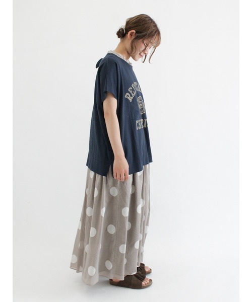 Samansa Mos2（サマンサ モスモス）の「スラブ天竺後ろリボンカレッジTシャツ（Tシャツ/カットソー・レディース・ネイビー/ピンク/イエロー/ブルー/グリーン/キナリ・ﾌﾘ-）」の20枚目の写真