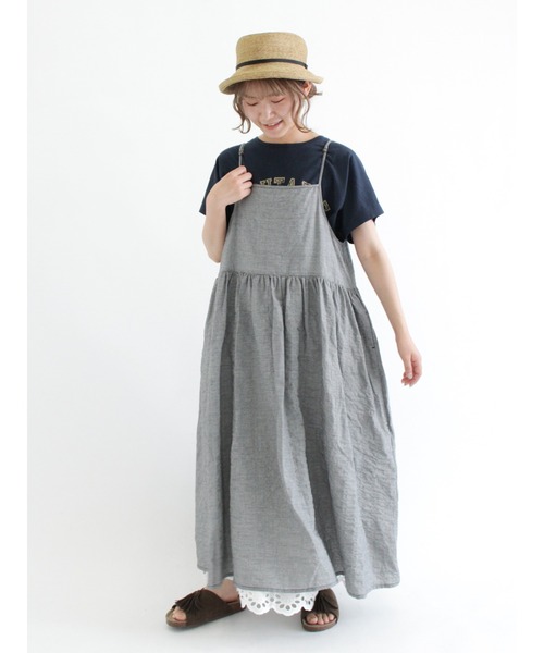 Samansa Mos2（サマンサ モスモス）の「スラブ天竺後ろリボンカレッジTシャツ（Tシャツ/カットソー・レディース・ネイビー/ピンク/イエロー/ブルー/グリーン/キナリ・ﾌﾘ-）」の16枚目の写真