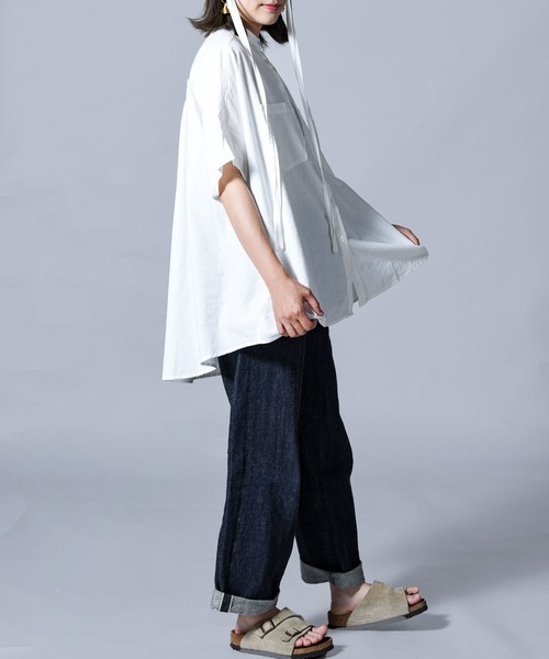 folka（フォルカ）の「【folka（フォルカ）】フレアブラウス（シャツ/ブラウス・レディース・ホワイト/ブラック・ONE SIZE）」の4枚目の写真