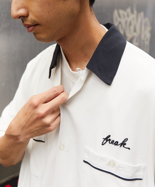 FREAK'S STORE(フリークスストア)の「FREAK'S STORE/フリークスストア VINTAGE ボーリングシャツ SOLID/オープンカラーシャツ(シャツ/ブラウス・メンズ・グリーン/ブラック/オフホワイト/レオパード/その他9・LARGE/SMALL/MEDIUM)」の15枚目の写真