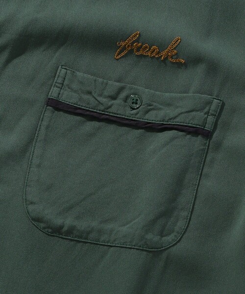 FREAK'S STORE(フリークスストア)の「FREAK'S STORE/フリークスストア VINTAGE ボーリングシャツ SOLID/オープンカラーシャツ(シャツ/ブラウス・メンズ・グリーン/ブラック/オフホワイト/レオパード/その他9・LARGE/SMALL/MEDIUM)」の13枚目の写真