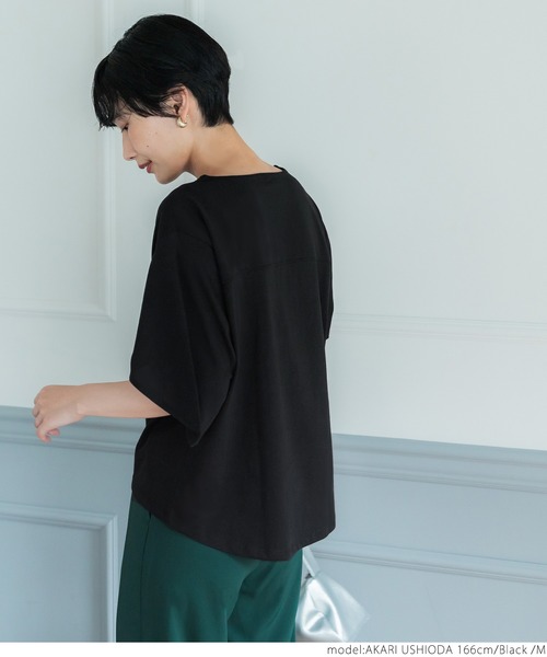 coca（coca）（コカ）の「変形袖Tee（Tシャツ/カットソー・レディース・ホワイト/ブラック・M/L）」の12枚目の写真