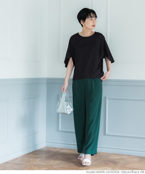 coca（coca）（コカ）の「変形袖Tee（Tシャツ/カットソー・レディース・ホワイト/ブラック・M/L）」の14枚目の写真
