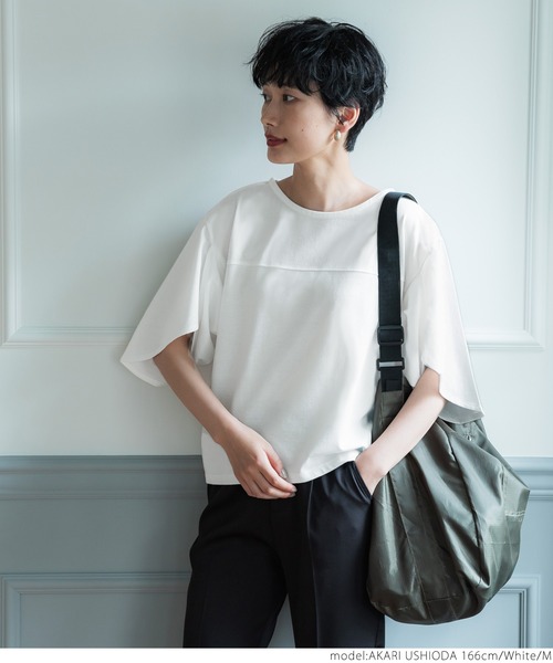 coca（coca）（コカ）の「変形袖Tee（Tシャツ/カットソー・レディース・ホワイト/ブラック・M/L）」の6枚目の写真