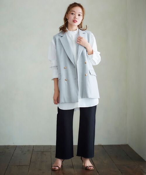 le.coeur blanc(ルクールブラン)の「プリーツカラーロングシャツ(シャツ/ブラウス・レディース・オフホワイト/サックスブルー/ブルー系その他4・38)」の13枚目の写真