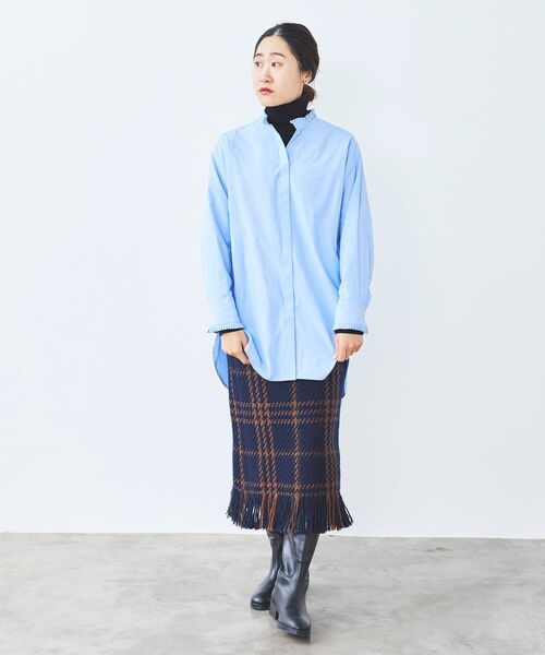 le.coeur blanc(ルクールブラン)の「プリーツカラーロングシャツ(シャツ/ブラウス・レディース・オフホワイト/サックスブルー/ブルー系その他4・38)」の19枚目の写真