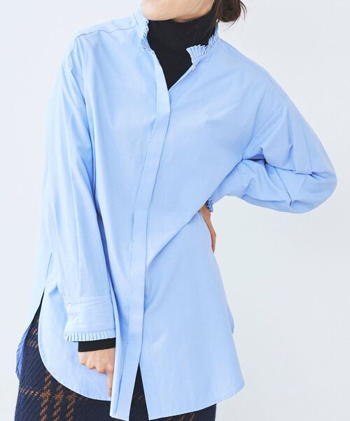 le.coeur blanc(ルクールブラン)の「プリーツカラーロングシャツ(シャツ/ブラウス・レディース・オフホワイト/サックスブルー/ブルー系その他4・38)」の11枚目の写真