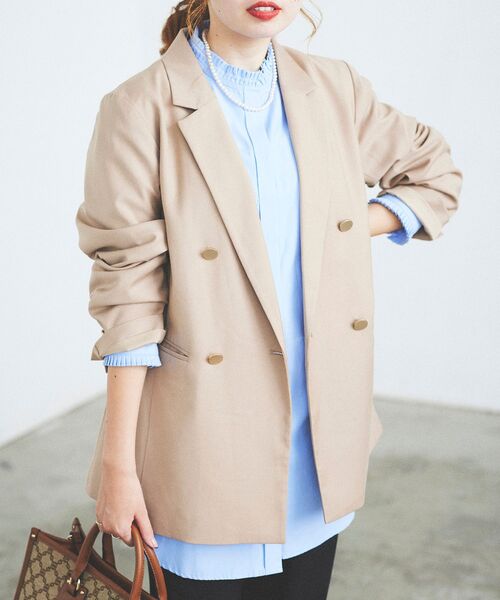 le.coeur blanc(ルクールブラン)の「プリーツカラーロングシャツ(シャツ/ブラウス・レディース・オフホワイト/サックスブルー/ブルー系その他4・38)」の7枚目の写真