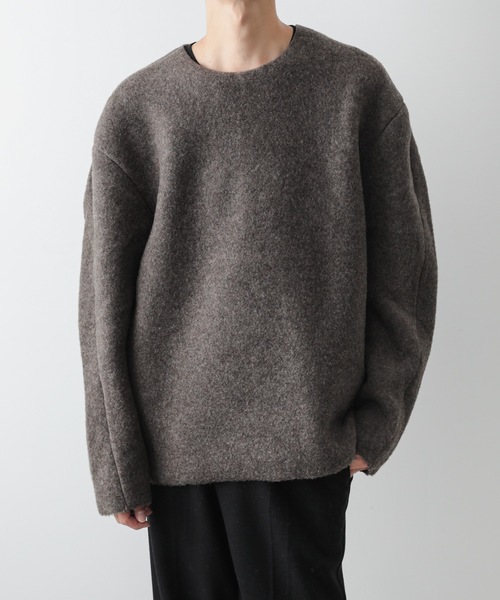 ATTACHMENT（アタッチメント）の「ウールフリース クルーネックプルオーバー / WO FLEECE CREW NECK PULLOVER（ニット/セーター・メンズ・ダークグレー/ブラウン/グリーン・2/1/3）」の5枚目の写真