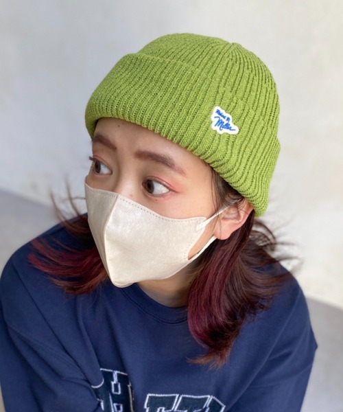 MILLER（ミラー）の「ロゴ刺繍パネルリブニットキャップ（ニットキャップ/ビーニー・レディース・アイボリー/ブラック/ベージュ/グリーン/オレンジ・FREE）」の4枚目の写真