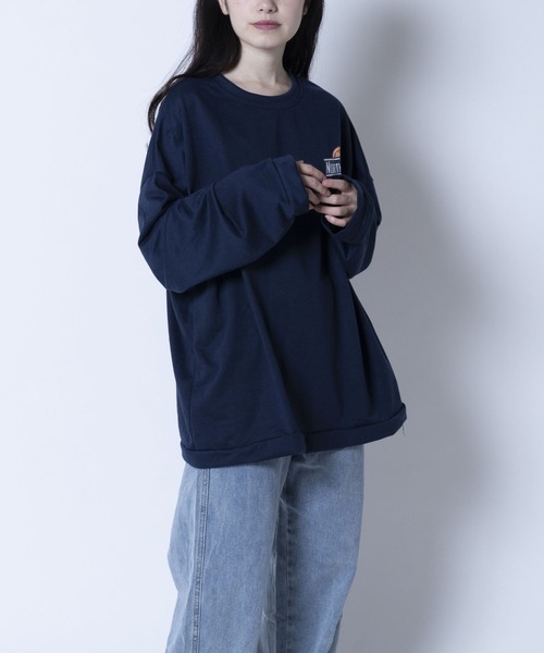 アクセントジッパー プルオーバー スウェット ルーズ 韓国 n1068 メッセージ刺繍ルーズクルーネックスウェットプルオーバー MONO
