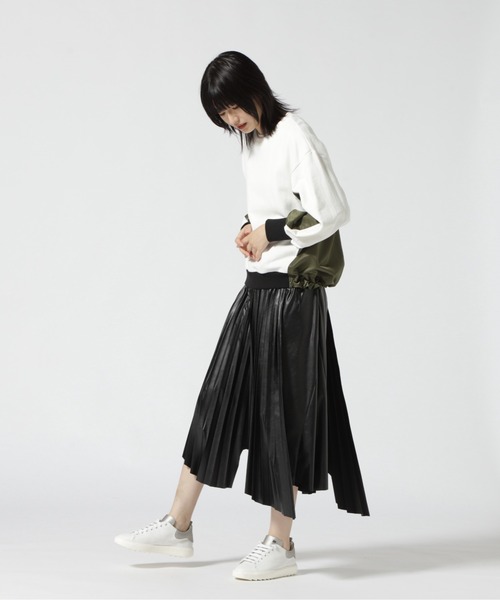 Risley（リズレー）の「Risley/リズレー/布帛切替プルオーバー（Tシャツ/カットソー・レディース・ホワイト/ネイビー/グレー・F）」の9枚目の写真