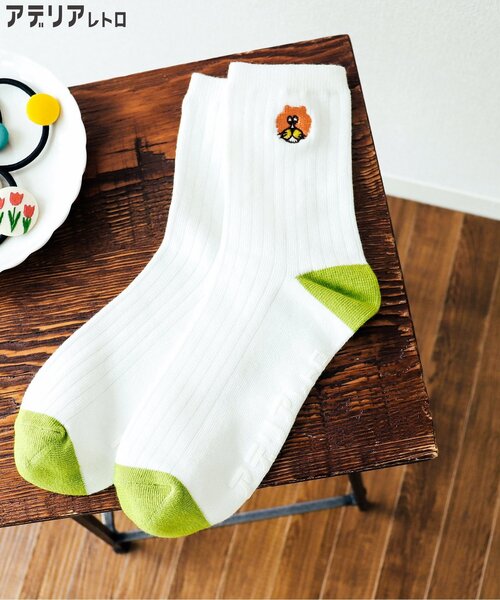 アデリアレトロ（アデリアレトロ）の「アデリアレトロ　ソックス（ソックス/靴下・キッズ・ホワイト/オフホワイト/サックスブルー/ピンク・24/15 /18/21）」の2枚目の写真