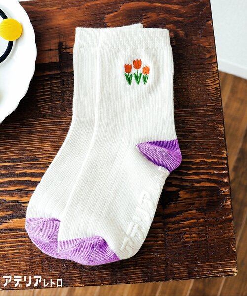 アデリアレトロ（アデリアレトロ）の「アデリアレトロ　ソックス（ソックス/靴下・キッズ・ホワイト/オフホワイト/サックスブルー/ピンク・24/15 /18/21）」の3枚目の写真