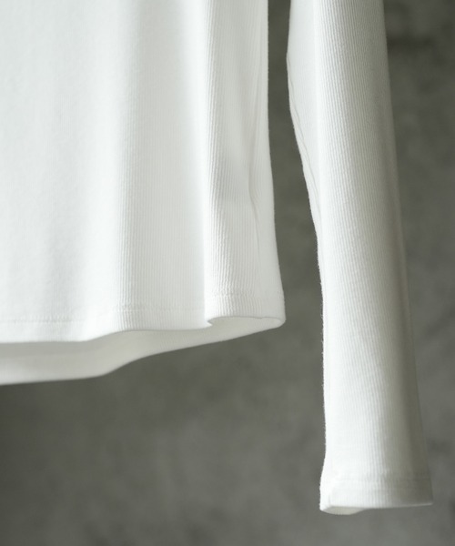 SAISON DE PAPILLON（セゾンドパピヨン）の「リブカットソーロングTシャツ（Tシャツ/カットソー・レディース・ブラック/グレー/ホワイト/ベージュ/ブラウン・フリー）」の11枚目の写真