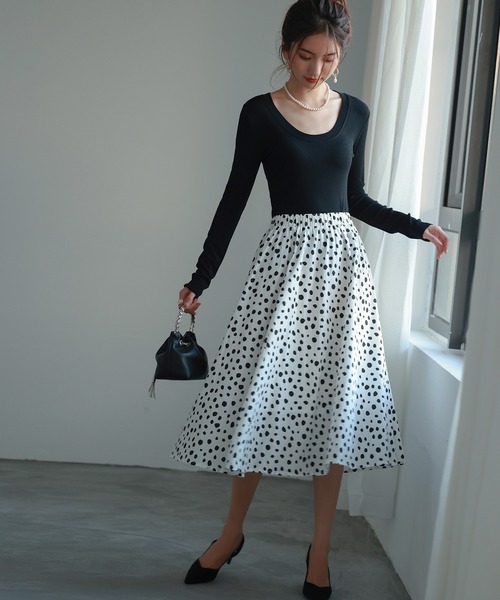 SAISON DE PAPILLON（セゾンドパピヨン）の「リブカットソーロングTシャツ（Tシャツ/カットソー・レディース・ブラック/グレー/ホワイト/ベージュ/ブラウン・フリー）」の12枚目の写真