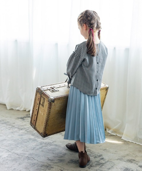 lulpini（ルルピー二）の「kids 2wayチェックキャンディブラウス（シャツ/ブラウス・キッズ・ブラック×ホワイト/ネイビー系・S/M/L）」の16枚目の写真