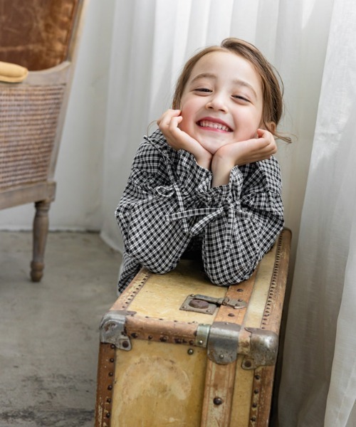 lulpini（ルルピー二）の「kids 2wayチェックキャンディブラウス（シャツ/ブラウス・キッズ・ブラック×ホワイト/ネイビー系・S/M/L）」の11枚目の写真