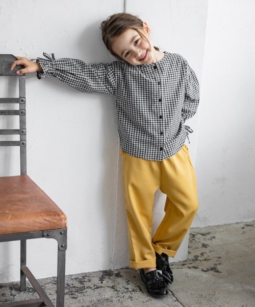 lulpini（ルルピー二）の「kids 2wayチェックキャンディブラウス（シャツ/ブラウス・キッズ・ブラック×ホワイト/ネイビー系・S/M/L）」の14枚目の写真