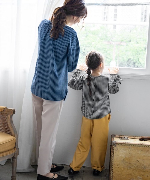 lulpini（ルルピー二）の「kids 2wayチェックキャンディブラウス（シャツ/ブラウス・キッズ・ブラック×ホワイト/ネイビー系・S/M/L）」の8枚目の写真