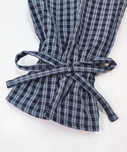 lulpini（ルルピー二）の「kids 2wayチェックキャンディブラウス（シャツ/ブラウス・キッズ・ブラック×ホワイト/ネイビー系・S/M/L）」の15枚目の写真