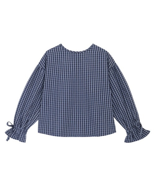 lulpini（ルルピー二）の「kids 2wayチェックキャンディブラウス（シャツ/ブラウス・キッズ・ブラック×ホワイト/ネイビー系・S/M/L）」の9枚目の写真
