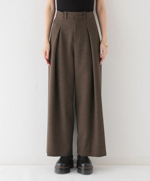 PROVOKE (プロヴォーク)の「【PROVOKE / プロヴォーク】 deformation タックパンツ(スラックス・レディース・ブラウン・FREE)」の2枚目の写真