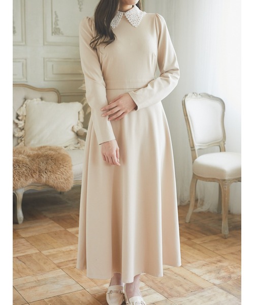 Areeam（アリーム）の「衿レースワンピース（ドレス・レディース・チャコールグレー/ベージュ・FREE）」の7枚目の写真