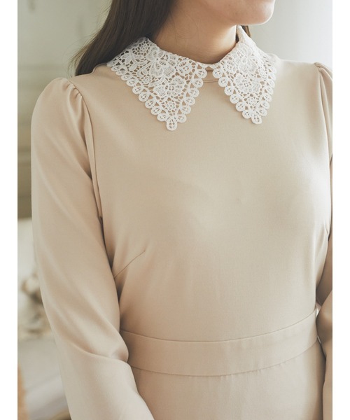 Areeam（アリーム）の「衿レースワンピース（ドレス・レディース・チャコールグレー/ベージュ・FREE）」の8枚目の写真