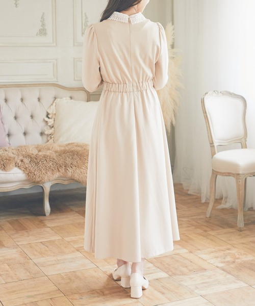 Areeam（アリーム）の「衿レースワンピース（ドレス・レディース・チャコールグレー/ベージュ・FREE）」の5枚目の写真