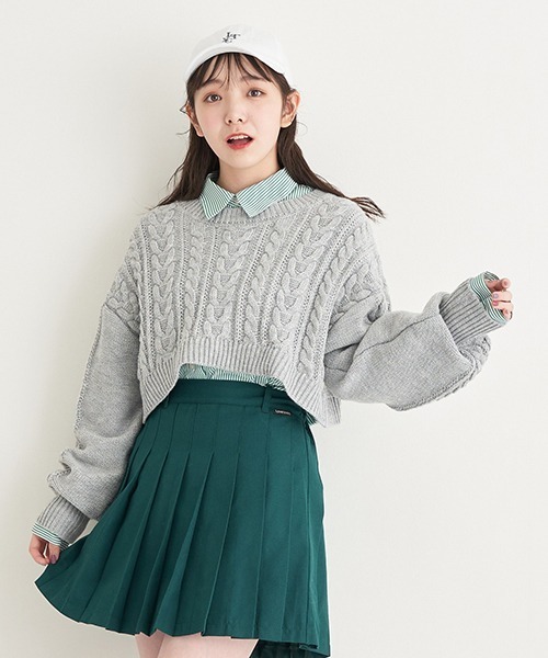 LOVETOXIC（ラブトキシック）の「インナーつきストライプBIG長袖シャツ（シャツ/ブラウス・キッズ・ブルー/グリーン/ブラック・SS/L/M/S）」の19枚目の写真
