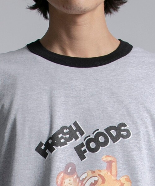 Name.(ネーム)の「STUDIOUS別注 RINGER PRINT TEE(Tシャツ/カットソー・メンズ・ホワイト/グレー・1/2)」の16枚目の写真