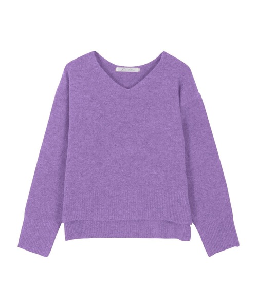 KOBE LETTUCE（コウベレタス）の「ウォッシャブルモヘア風モックネックニットトップス（ニット/セーター・レディース・ブラック/ベージュ/ピンク/イエロー/ライトグリーン/アイボリー/モカ/チャコール/パープル/ライトグリーン系/グレー系/ベージュ系1/パープル系/イエロー系/ブラック系/ブラウン系/ピンク系/ベージュ系/ベージュ系2/アイボリー系/ピンク系1/アイボリー系1/アイボリー系2/ピンク系2/ネイビー×ホワイト/ボルドー/レッド系/ネイビー系・M/L/M1/L1）」の20枚目の写真