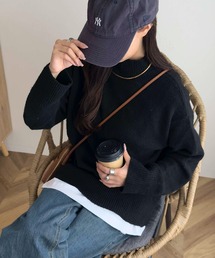 KOBE LETTUCE | ウォッシャブルモヘア風モックネックニットトップス(ニット/セーター)