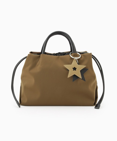 LAZY SUSAN（レイジースーザン）の「トートバッグ　ダブルスター　ミニ（トートバッグ・レディース・ブラック/カーキ/ベージュ・FREE）」の19枚目の写真