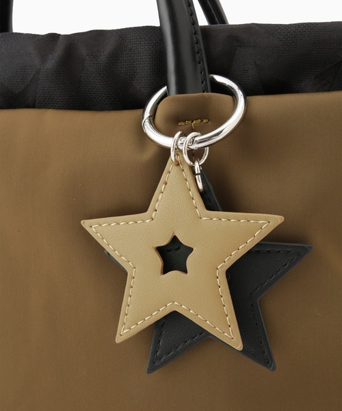 LAZY SUSAN（レイジースーザン）の「トートバッグ　ダブルスター　ミニ（トートバッグ・レディース・ブラック/カーキ/ベージュ・FREE）」の22枚目の写真