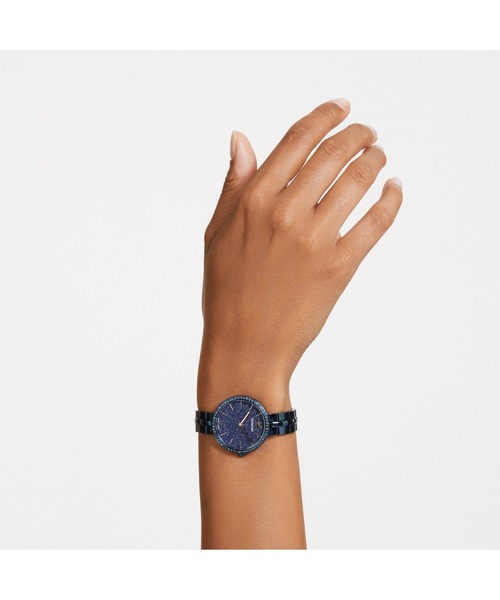 SWAROVSKI（スワロフスキー）の「【公式】【スワロフスキー】Cosmopolitan ウォッチ, 金属製のブレスレット, ブルー, ブルーフィニッシュ（アナログ腕時計・レディース・ブルー・ONE SIZE）」の9枚目の写真