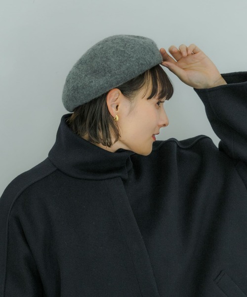 SMELLY（スメリー）の「ベーシックバスクベレー（ハンチング/ベレー帽・レディース・ブラック/ベージュ/グレー・-）」の12枚目の写真