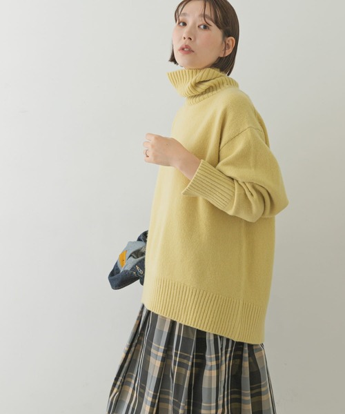 F by ROSSO（エフバイロッソ）の「F by ROSSO　ハミルトンラムズウールタートルニット（ニット/セーター・レディース・ネイビー/イエロー/ブルー/モカ/アイボリー・FREE）」の14枚目の写真