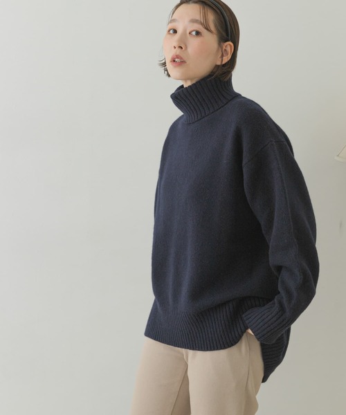 F by ROSSO（エフバイロッソ）の「F by ROSSO　ハミルトンラムズウールタートルニット（ニット/セーター・レディース・ネイビー/イエロー/ブルー/モカ/アイボリー・FREE）」の19枚目の写真