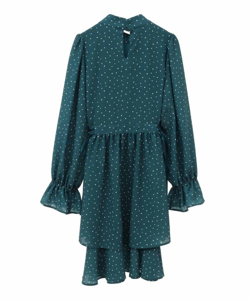 31 Sons de mode(トランテアン ソン ドゥ モード)の「ドットプリントミニワンピース(ワンピース・レディース・グリーン/オフホワイト・38/36)」の10枚目の写真