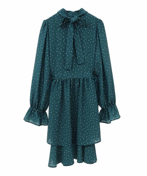 31 Sons de mode(トランテアン ソン ドゥ モード)の「ドットプリントミニワンピース(ワンピース・レディース・グリーン/オフホワイト・38/36)」の11枚目の写真