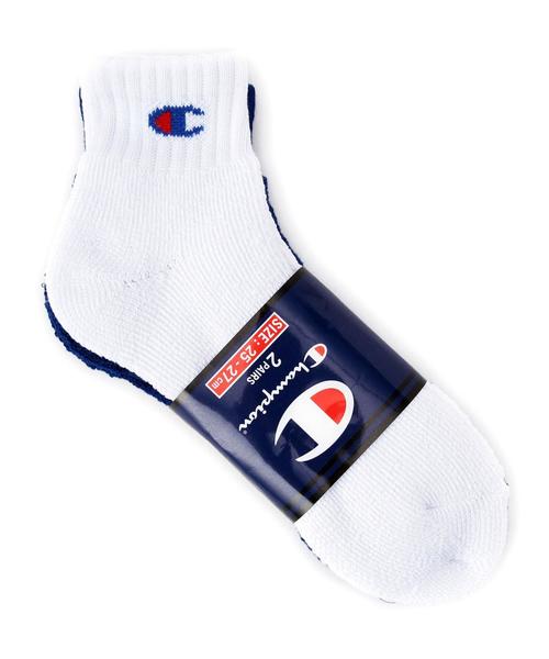 Champion（チャンピオン）の「[チャンピオン]　CHAMPION GLR 2P LOGO　ソックス（ソックス/靴下・メンズ・ブラック/ロイヤルブルー・フリー）」の2枚目の写真