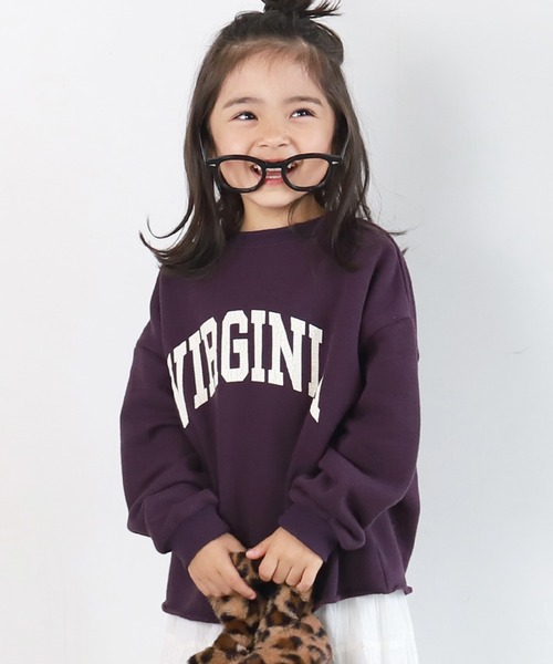 coca(coca)(コカ)の「キッズ 親子お揃い古着加工裏起毛アソートスウェット(スウェット・キッズ・パープル/ライトグレー/ブラック/カーキ・100/110/120/130/140)」の4枚目の写真