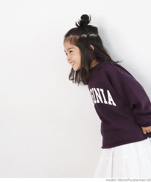 coca(coca)(コカ)の「キッズ 親子お揃い古着加工裏起毛アソートスウェット(スウェット・キッズ・パープル/ライトグレー/ブラック/カーキ・100/110/120/130/140)」の18枚目の写真