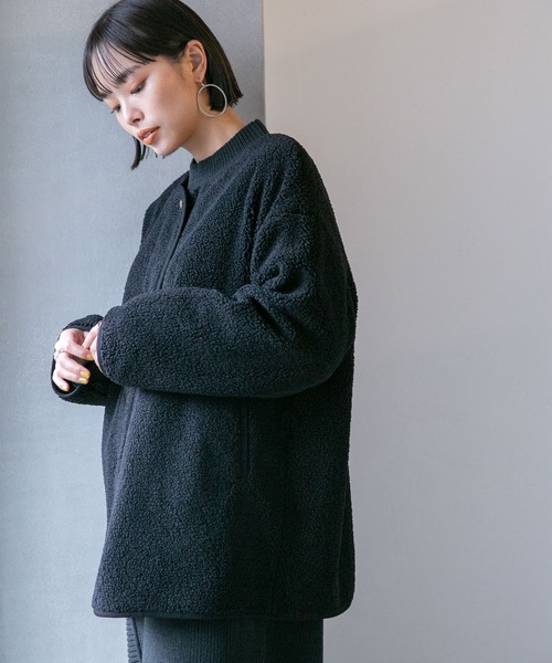 NANO universe（ナノユニバース）の「LB.04/THERMOLITE(R)中綿リバーシブルブルゾン（ブルゾン・レディース・ブラック/カーキ/ベージュ・FREE）」の9枚目の写真