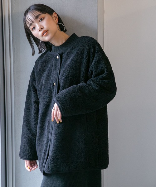 NANO universe（ナノユニバース）の「LB.04/THERMOLITE(R)中綿リバーシブルブルゾン（ブルゾン・レディース・ブラック/カーキ/ベージュ・FREE）」の10枚目の写真