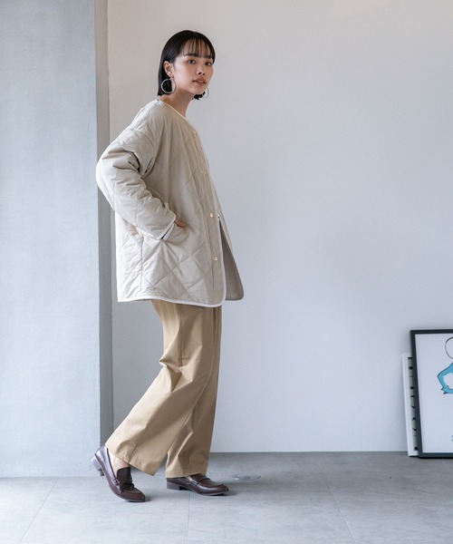 NANO universe（ナノユニバース）の「LB.04/THERMOLITE(R)中綿リバーシブルブルゾン（ブルゾン・レディース・ブラック/カーキ/ベージュ・FREE）」の15枚目の写真